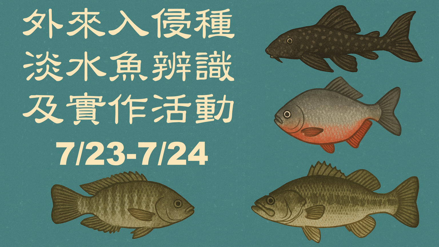 外來入侵種淡水魚辨識及實作活動 【課程講師】張嘉宏